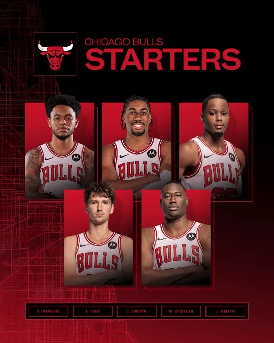 开云体育官网app-崭新！公牛首发：西蒙斯、艾维、奥科罗、布泽利斯、史密斯